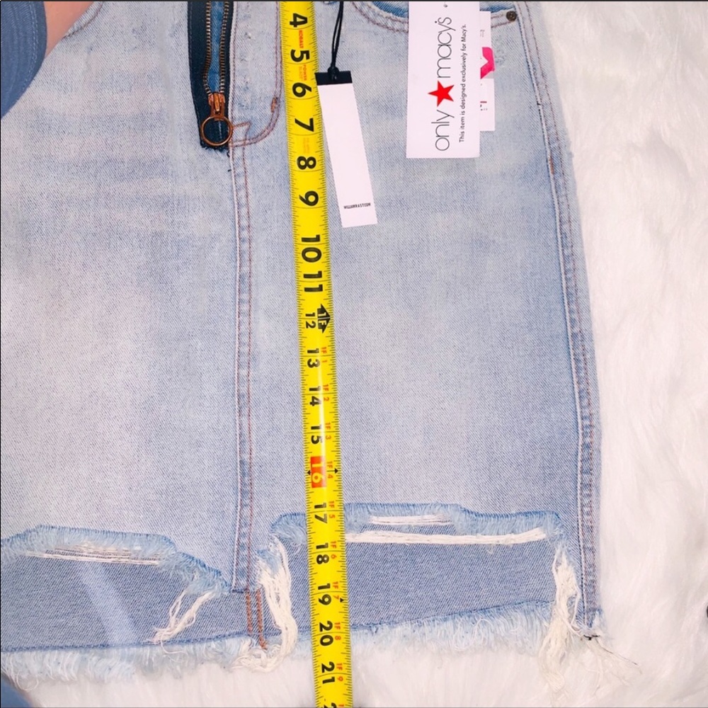 NEW WILLIAM RAST Distressed Denim High-Waist Skirt - Picture 6 of 8